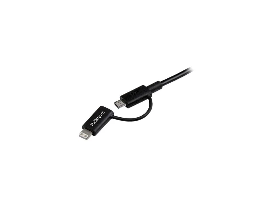 StarTech.com LTUB1MBK 1m (3 ft) Black Apple 8-pin Lightning Connector or Micro - Image 3 of 4