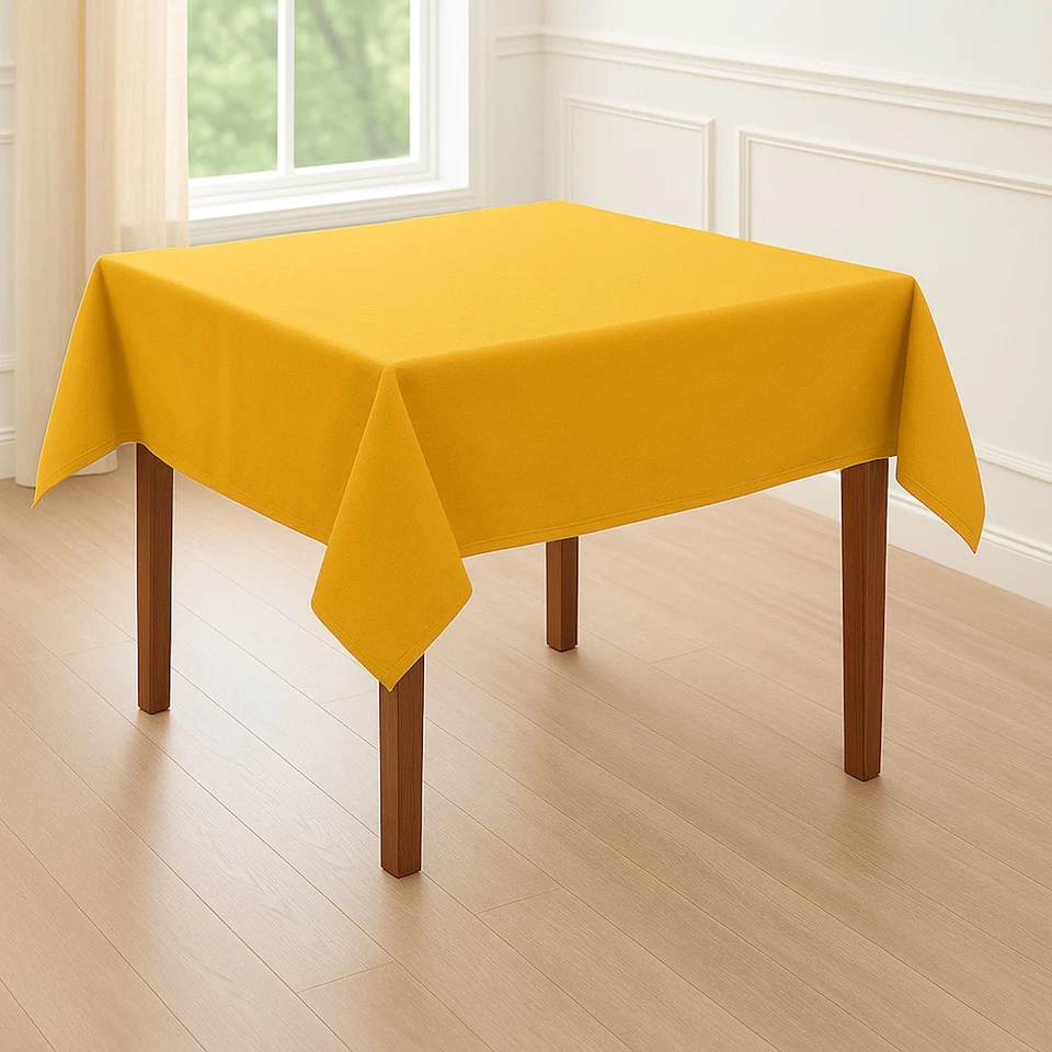 Tischdecke Baumwolle Linon Tischwäsche Tischtuch Tischdeko eckig einfarbig - Bild 2 von 4