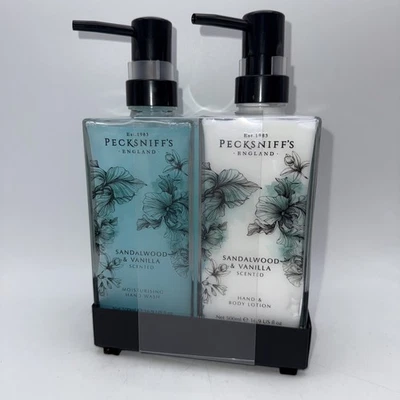 PECKSNIFF'S 🤍Designer Pecksniff’s Sandalwood & Vanilla Glass Hand Wash Set 🎁🎄