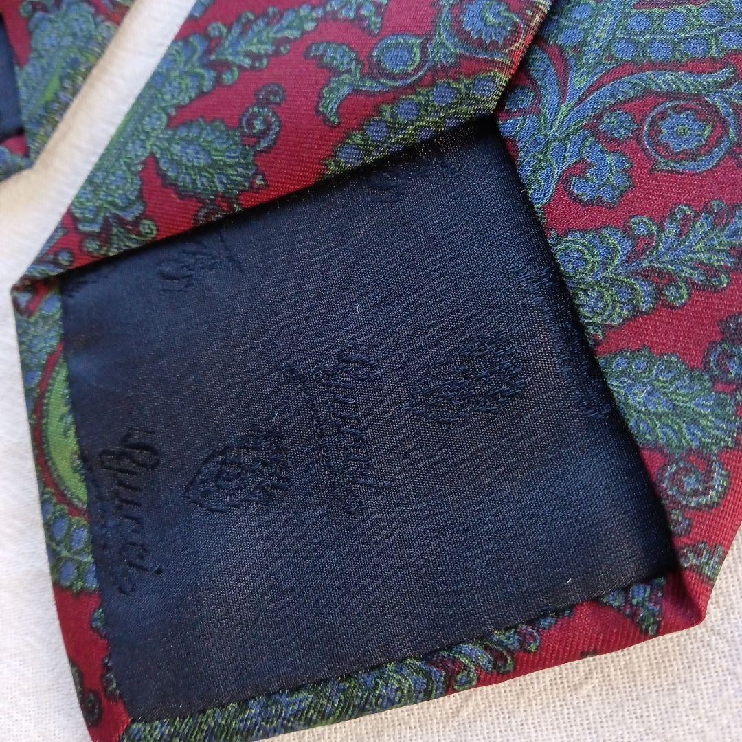 Gucci Necktie Tie 100% Silk Red Green All Paisley Pattern 3.5 inches From Japan thumbnail 7