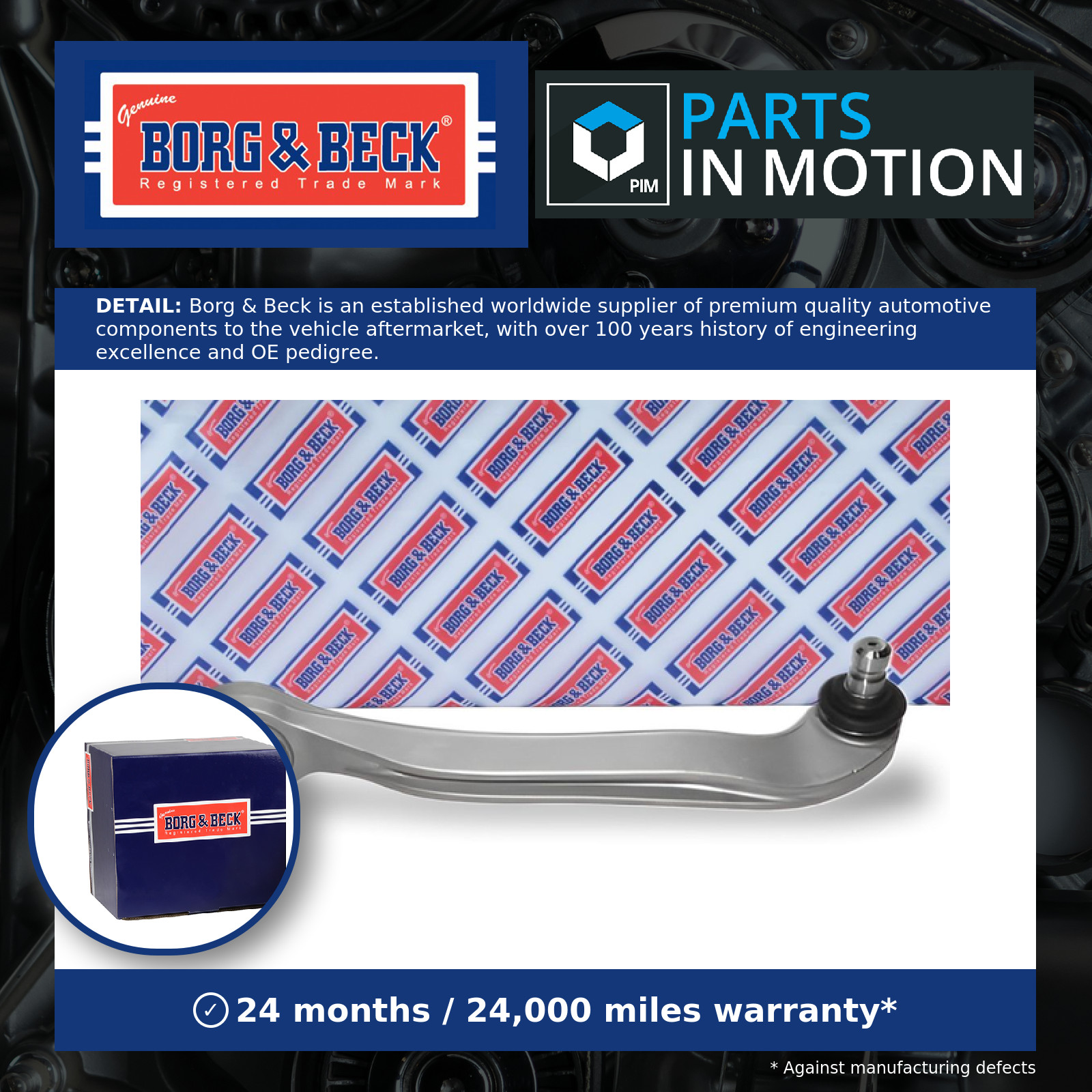 Wishbone / Suspension Arm BCA6458 Borg & Beck Track Control 4E0407506E Quality