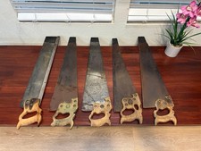 Lot Of 5 Vintage H Disston & Sons Handsaw 