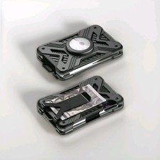 Men's Slim RFID Blocking Tactical EDC Aluminum Wallet Money Clip AirTag Holder
