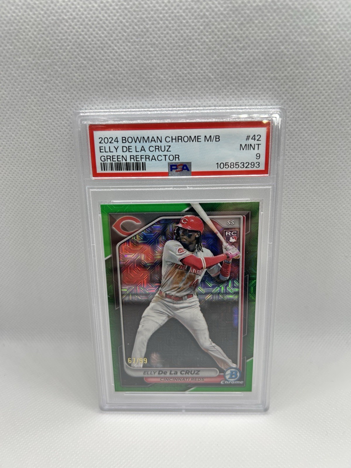 ELLY DE LA CRUZ 2024 BOWMAN CHROME MEGA BOX ROOKIE GREEN RC /99 PSA 9