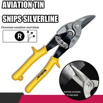 #ad Aviation Tin Snips Silverline Sheet Metal Cutter Shears Right Cut Tool Yellow $7.99