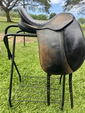 Frank Baines Elegance Black Buffalo Leather Dressage Saddle MW,  17&rdquo; Seat