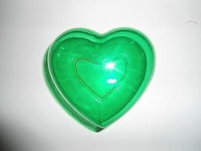 SCATOLA CUORE IN PLASTICA VERDE 10 PZ PORTA CONFETTI DECOUPAGE BOMBONIERE