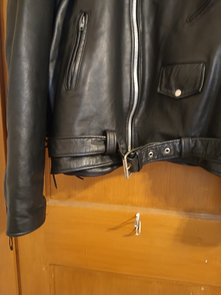 Unik Size 60 Vintage Leather Jacket With Zip Out Insulated Lining