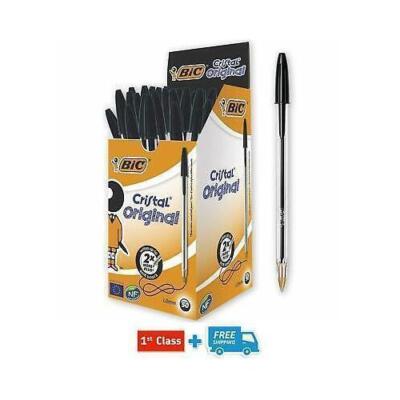''SCHWARZ'' BIC KUGELSCHREIBER MITTELLANG LEBEN ORIGINAL BIROS KRISTALL TINTE STIFTE KUGELSCHREIBER