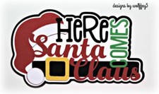 CRAFTECAFE SANTA TITLE Premade paper piecing scrapbook diecut piece page album