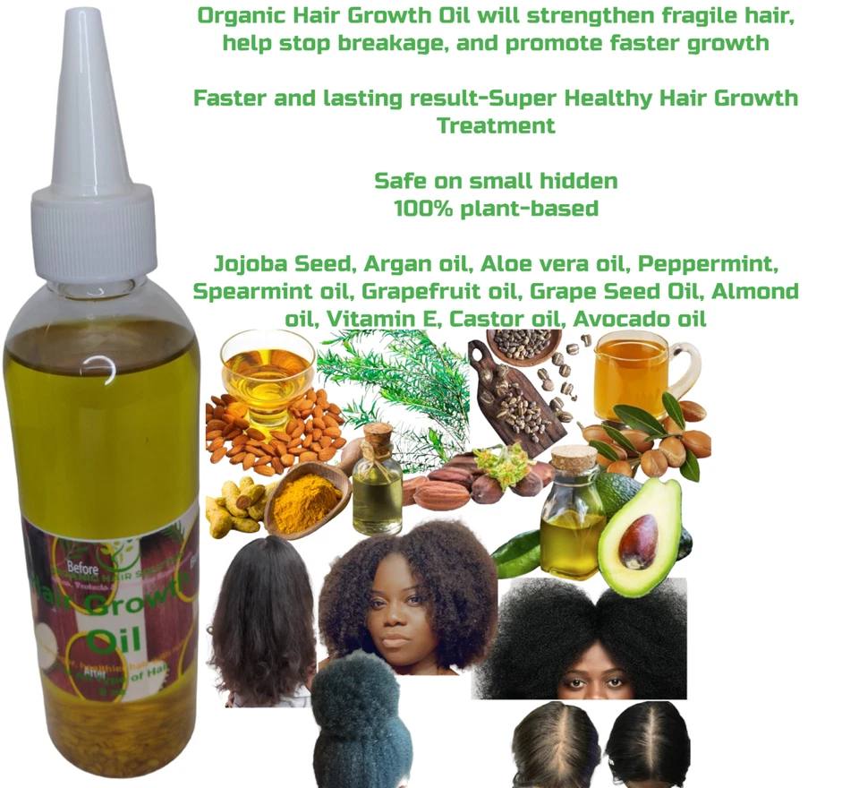 Juego de crecimiento del cabello con jojoba-castor-té árbol-cabelludo y fortalecimiento del cabello para dividir Foto 4 de 4