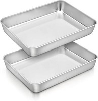 Homikit Edelstahl Auflaufform Backblech Set 26,5X20,5X4,7Cm 2Er