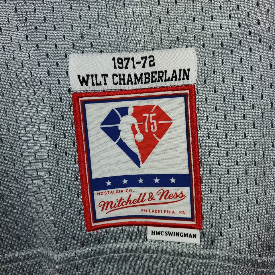 Wilt Chamberlain LA Lakers Mitchell & Ness NBA M Medium Jersey 75th Silver NWT - Image 4 of 4