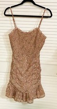 Fabrik Floral Dress smocked ruched Spaghetti Strap Size Medium Women New