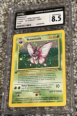 1999 Spanish Venomoth 1st Ed 13/64 Holo Jungle Pokemon CGC 8.5 NM