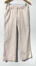 Express Women  s Editor Tan /Cream Diamond Textured Business Casual Pants Size 4