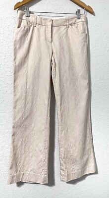 Express Women s Editor Tan /Cream Diamond Textured Business Casual Pants Size 4