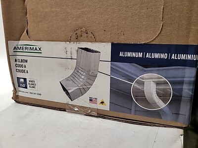 Amerimax 27064 2" X 3" White 75° Aluminum Front Elbow – Durable & Easy-to-Install Gutter Fitting