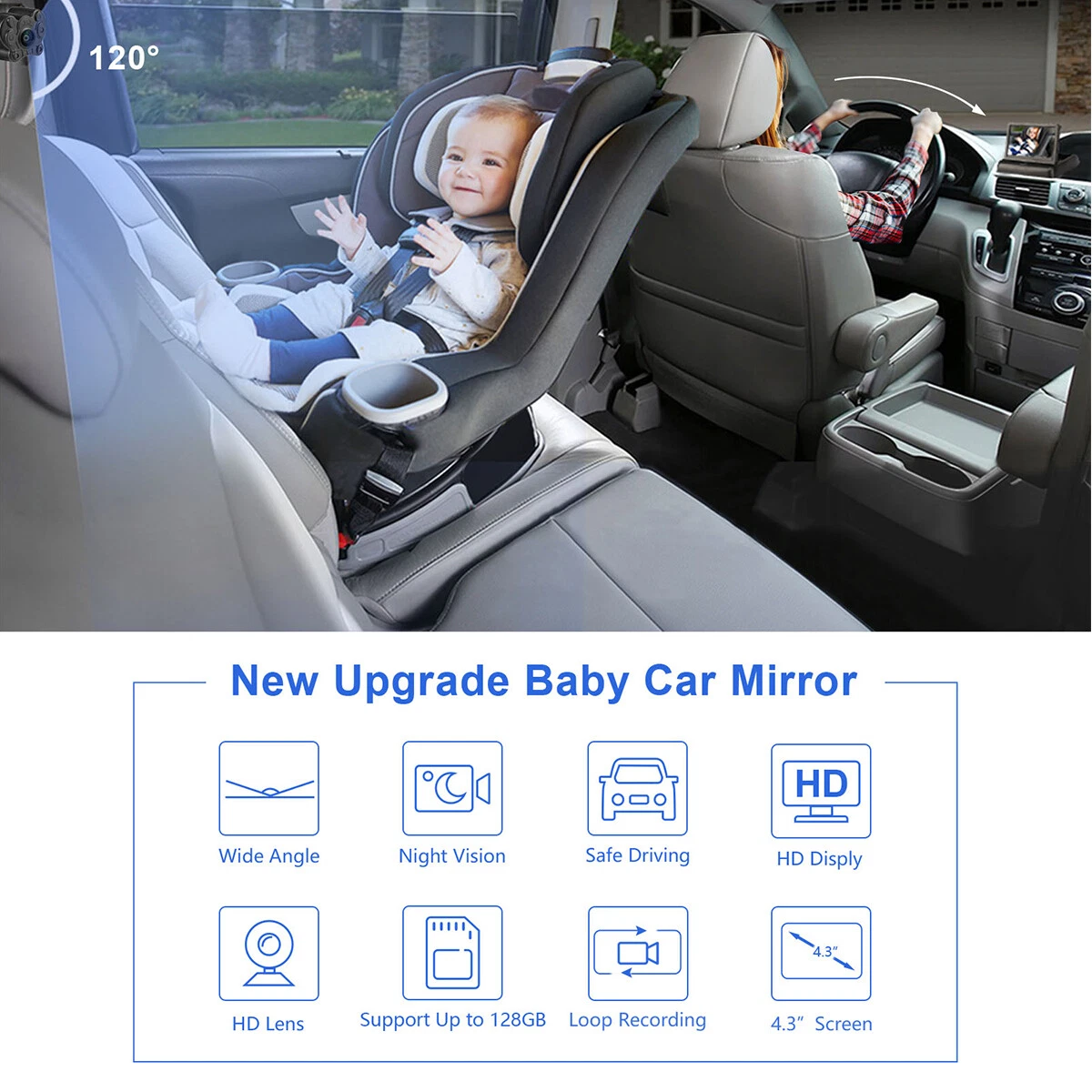 Foldable rear shop facing car seat