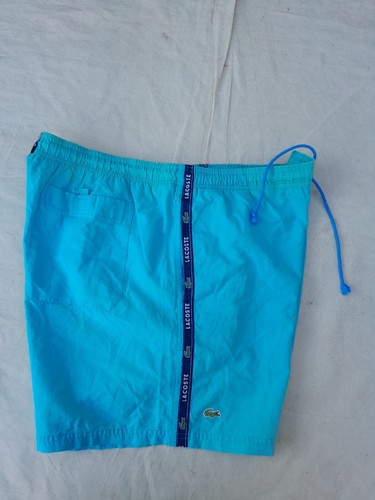 Vintage Lacoste Swim Shorts Men's Extra Large Blue Beach Made in Spain Lined - Picture 5 of 11