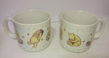 2 RARE Vintage Charpente Disney Classic Pooh Mugs Cup 3" Tall