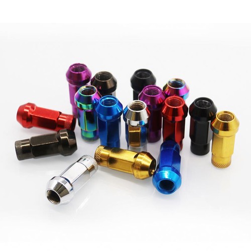 20 MUTEKI SR48 COLOR WHEEL LUG NUTS 12X1.5 & 12x1.25 ACORN RIM EXTENDED OPEN END