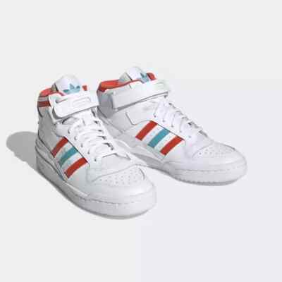 Adidas Originals Women's White Red Blue FORUM MID SHOES Size 7.5 us HQ1952