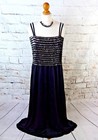 Robe longue maxi vintage années 70 12 bustes 36" noir paillettes argentées rétro soirée fête