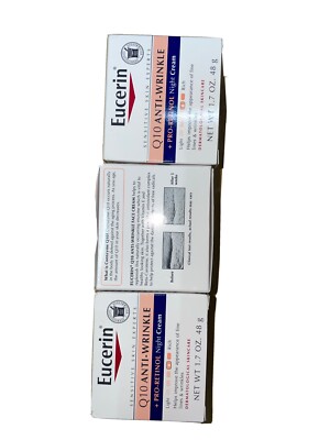 Eucerin Q10 Anti-Wrinkle Night Cream - 1.7 oz - BRAND NEW!!!! 3pz