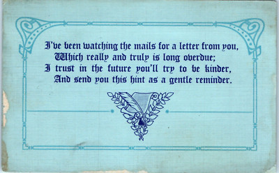 Postcard I've been watching the mail for your letter please send mail be kinder