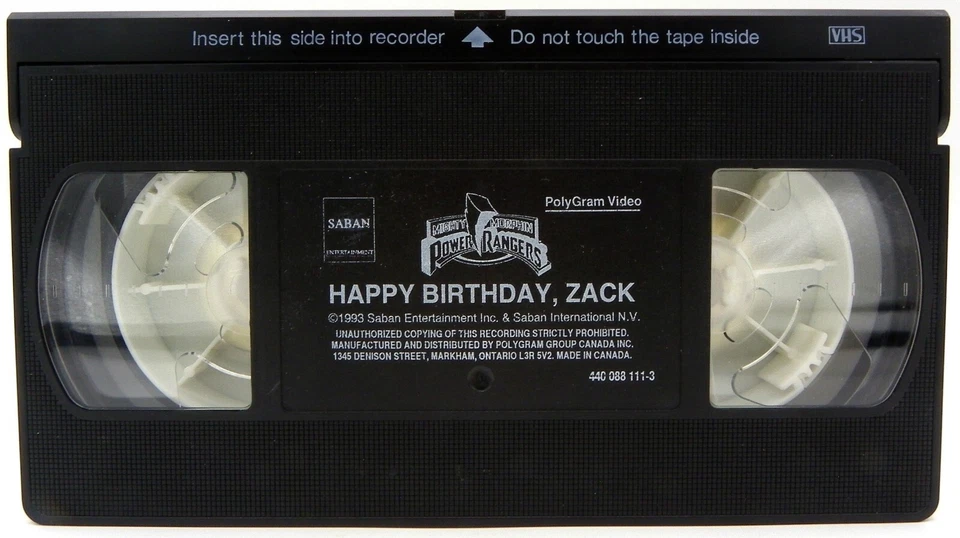 Mighty Morphin Power Rangers Happy Birthday, Zack VHS 1993 Saban Entertainment - Image 4 of 4