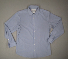 Mizzen Main Shirt Men XL Trim Fit Blue Check Leeward Stretch Work Made in USA