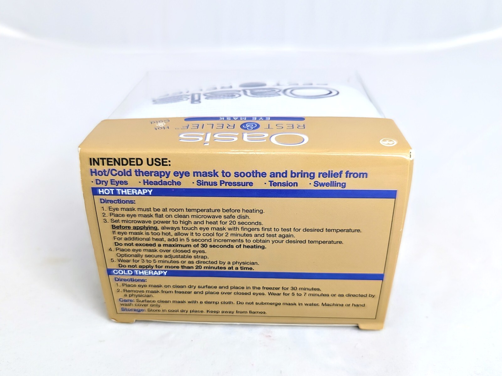 OASIS Rest & Relief Hot & Cold Therapy Eye Mask New In Box eBay