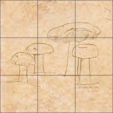 Ceramic Tile Mural Backsplash Mullen Mushroom Funghi Kitchen Art SM139