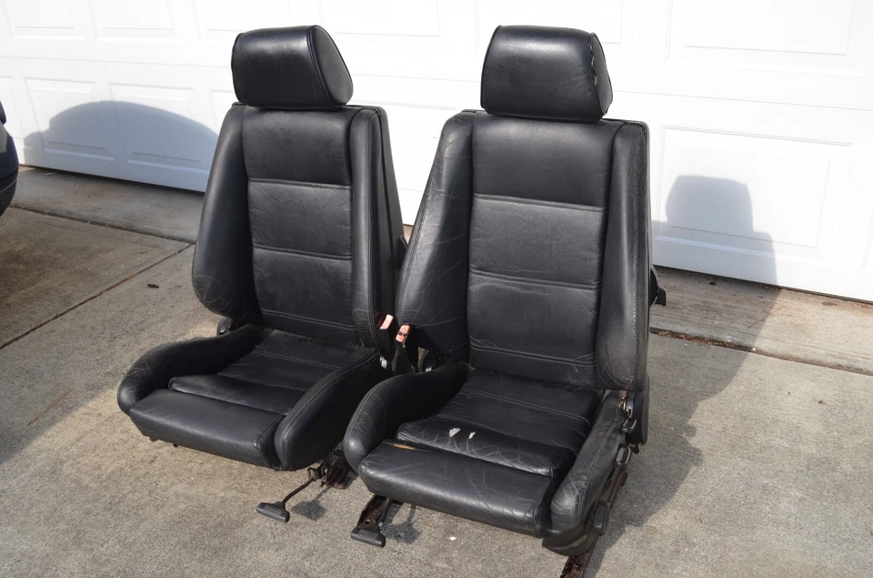 Juego de asientos deportivos BMW E30 318i 320i 323i 325i 1983-1993 cuero negro Foto 3 de 4