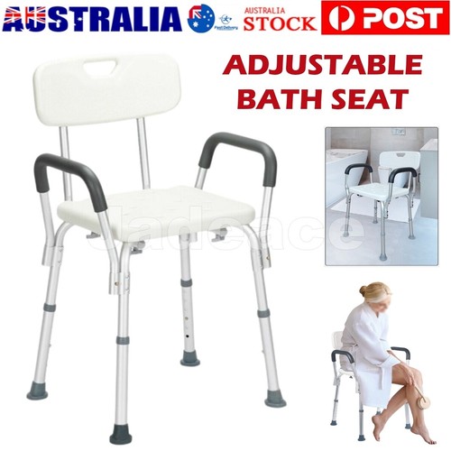 Modundry U-shaped Shower Chair With Back And Arms, 6-Level Height Adjustable Shower Stools For Elderly Disabled Seniors And Pregnant, Anti-Slip Bathtub Chair With Cushion