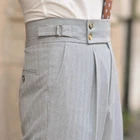 Men's Naples High-waisted Grey Spring Formal Wear Casual Pants Trousers Straight