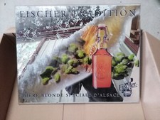Miroir bière Fischer tradition pêcheur Alsace panneau de verre 40x50 cm