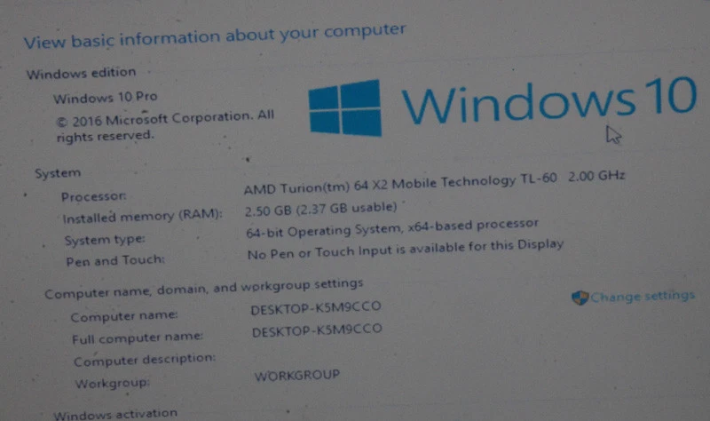 Toshiba Satellite L305D Laptop_AMD Turion 64 X2 TL-60 @ 2.00 GHz_2GB RAM_250GB. - Image 2 of 4