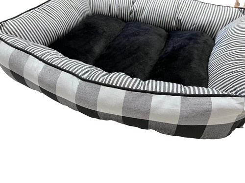 AMERICAN KENNEL CLUB Rundes Hundebett In Karo-Optik – Weich, Waschbar & Rutschfest, Ø 78,7 Cm Für Mittelgroße Bis Große Hunde
