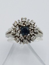 schöner Saphir Diamant Ring Weiß - Gold 750 punziert 1,2ct Gr.54