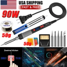 90W Soldering Iron Kit Electric Gun Adjustable Temperature Welding Solder Wire