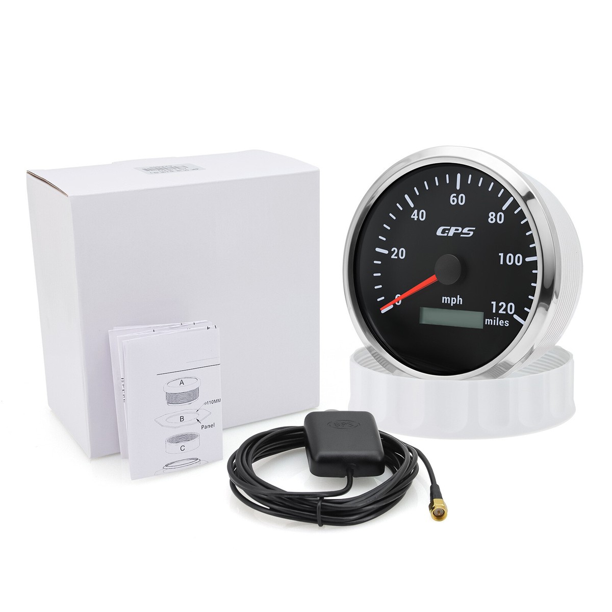 Kit 6 Compteurs GPS Pour Voiture Ou Bateau - Tachymètre 8000 Tr/min, Speedo 120 Mph - 12/24V