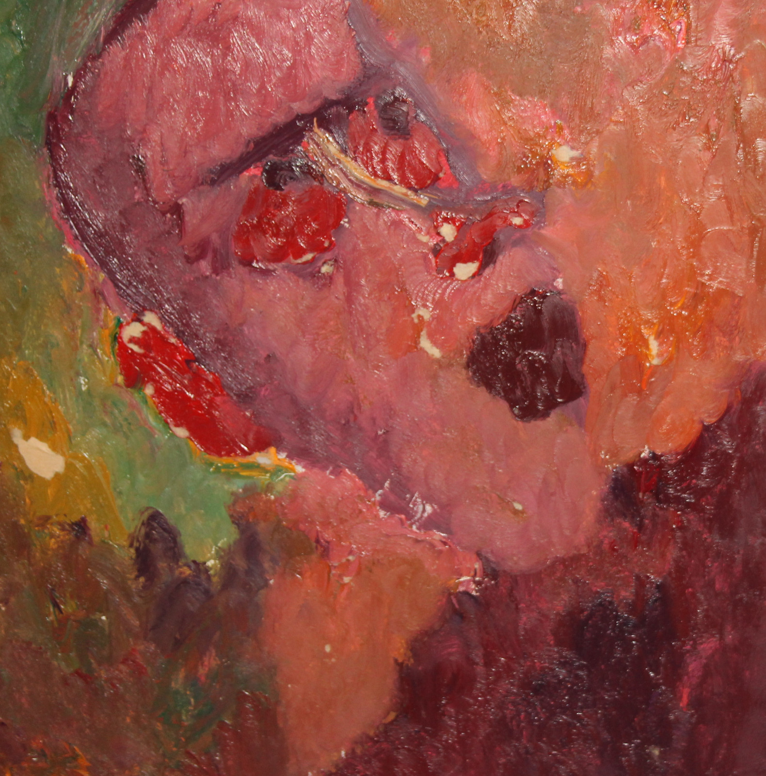 Vintage expressionist oil painting portrait