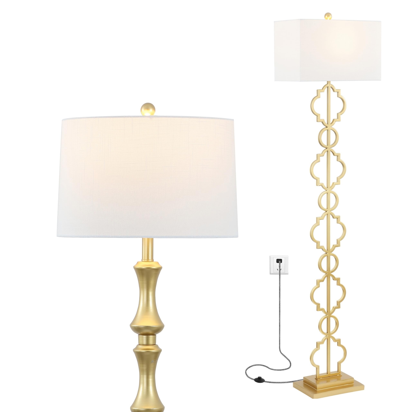 Jonathan Y JYL3073A 64.5 Iron Ogee Trellis Modern LED Floor Lamp Bohemian Style