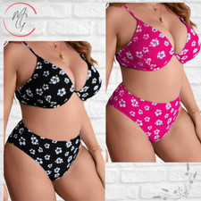 Plus Size Floral Print Underwire Bikini Swimsuit 3XL-4XL