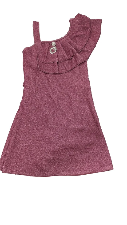 Girls 3T- 6T Cut Out Shoulder Stylish Dress Glitter Outwear Birthday Designer - Image 4 of 4