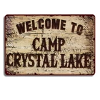 Welcome to Camp Crystal Lake Vintage Tin Metal Signs Home Décor 8x12