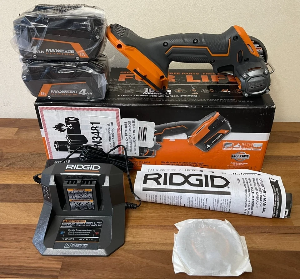 RIDGID 18V SubCompact 3 in Multi Material Saw With 2- 4 Ah Battery & Charger New - Image 3 of 4