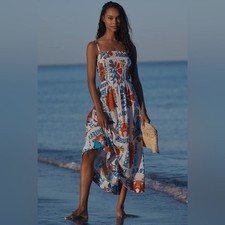 NWT Size S - FARM Rio 100% Cotton Floral Maxi Dress (NWT US$ 175)